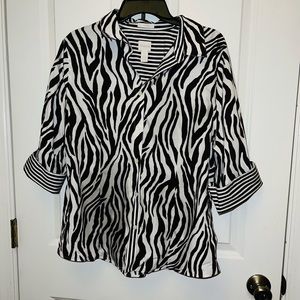 Chico’s 3/4 length sleeve button down top